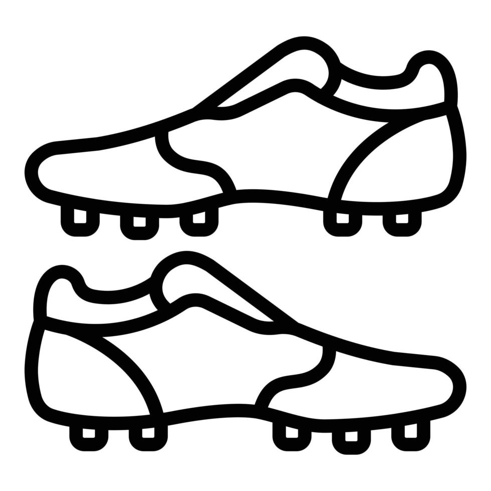 icono de botas de rugby, estilo de esquema vector