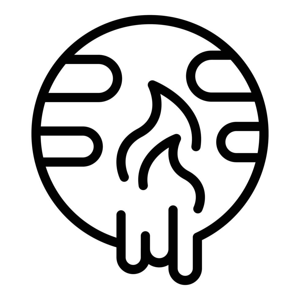 Global warming icon, outline style vector