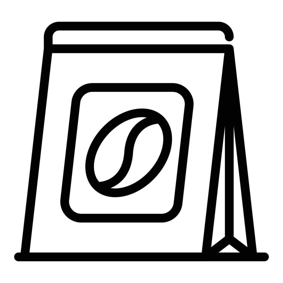 Coffee package icon, outline style vector