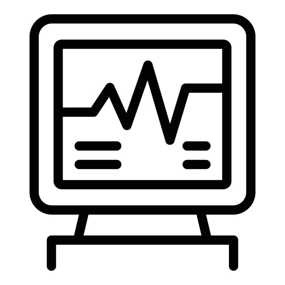 Medical heart rate monitor icon, outline style vector