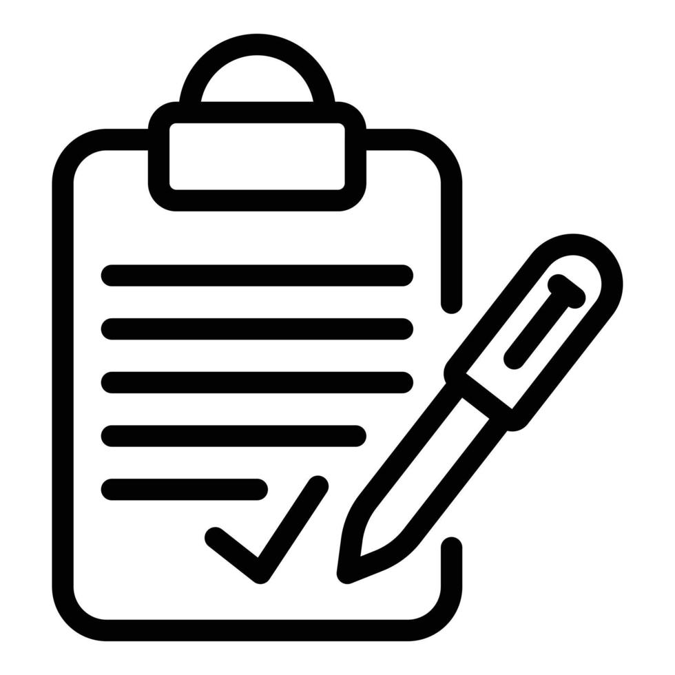 To do list icon, outline style vector