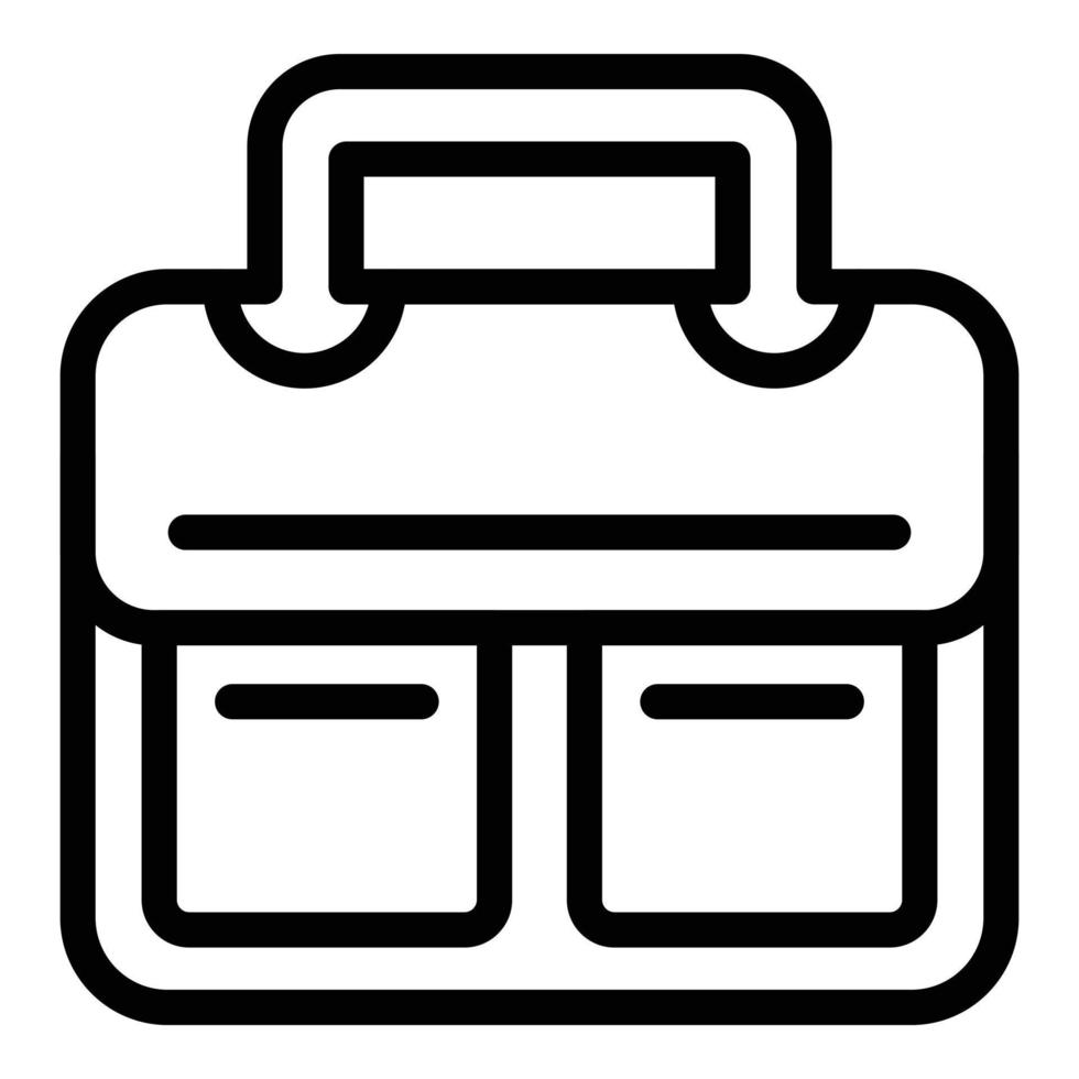 icono de bolsa de portátil, estilo de esquema vector