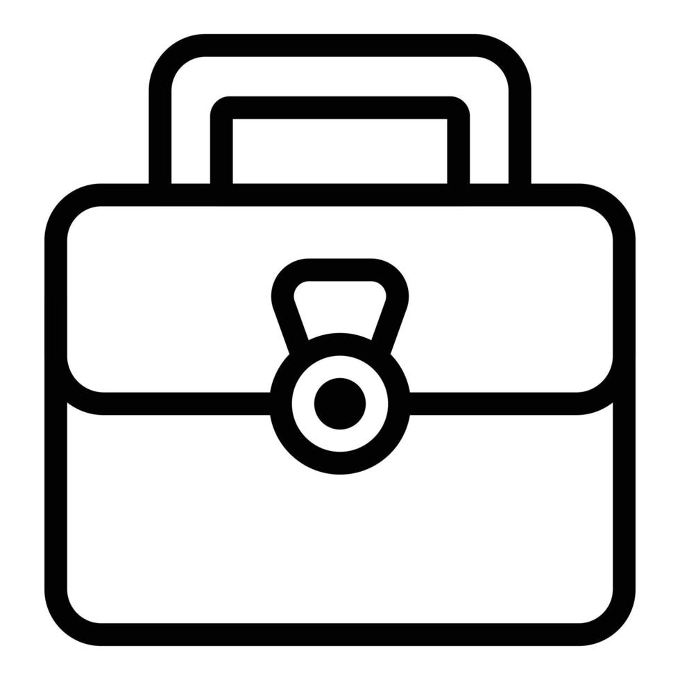 icono de bolsa de portátil de negocios, estilo de contorno vector