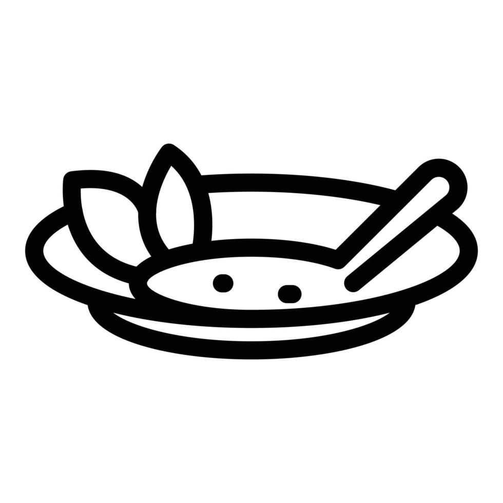 Food soup plate icon, outline style vector