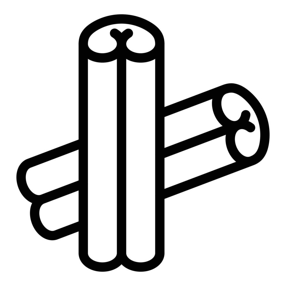 icono de especias de canela, estilo de esquema vector