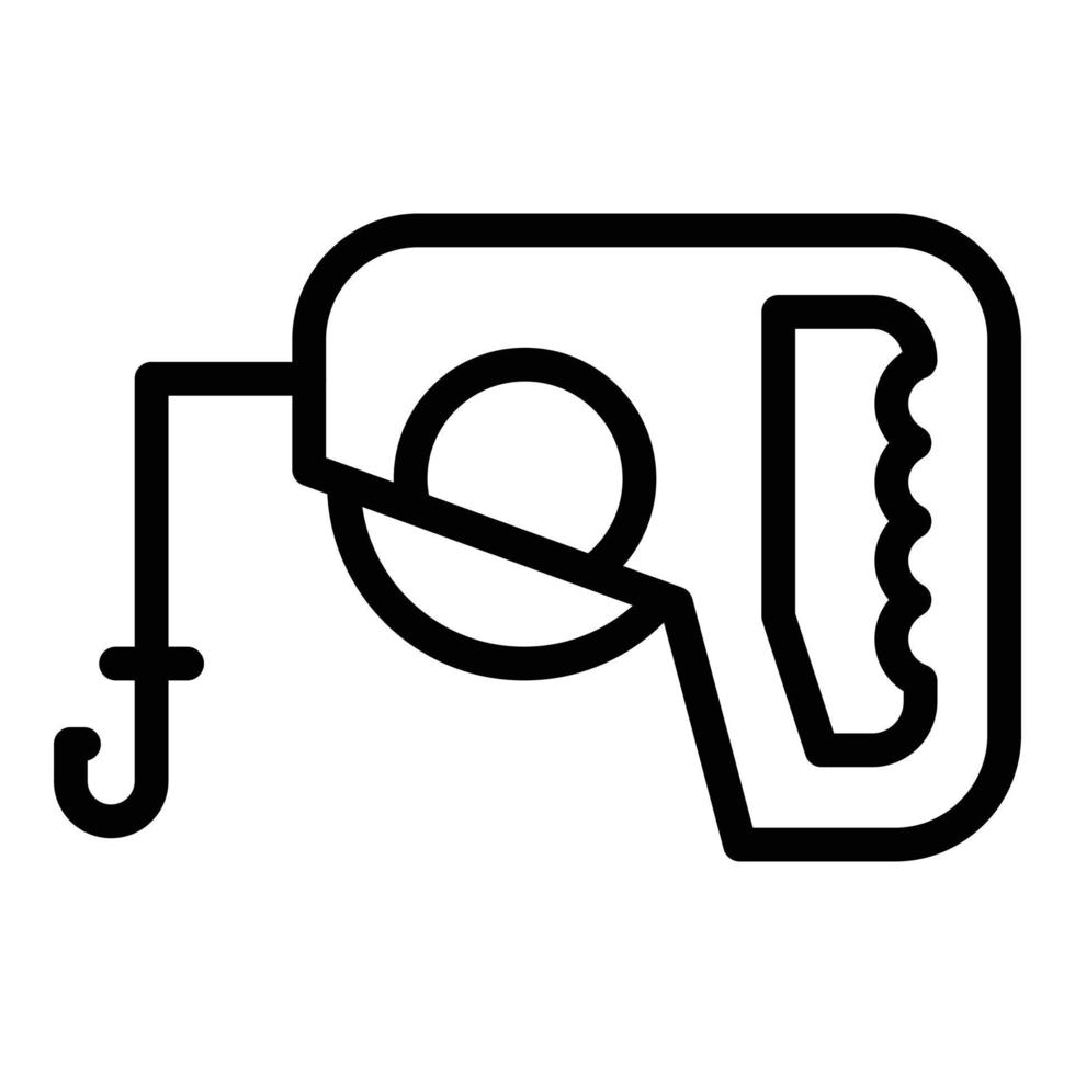 Retractable dog leash equipment icon, outline style vector