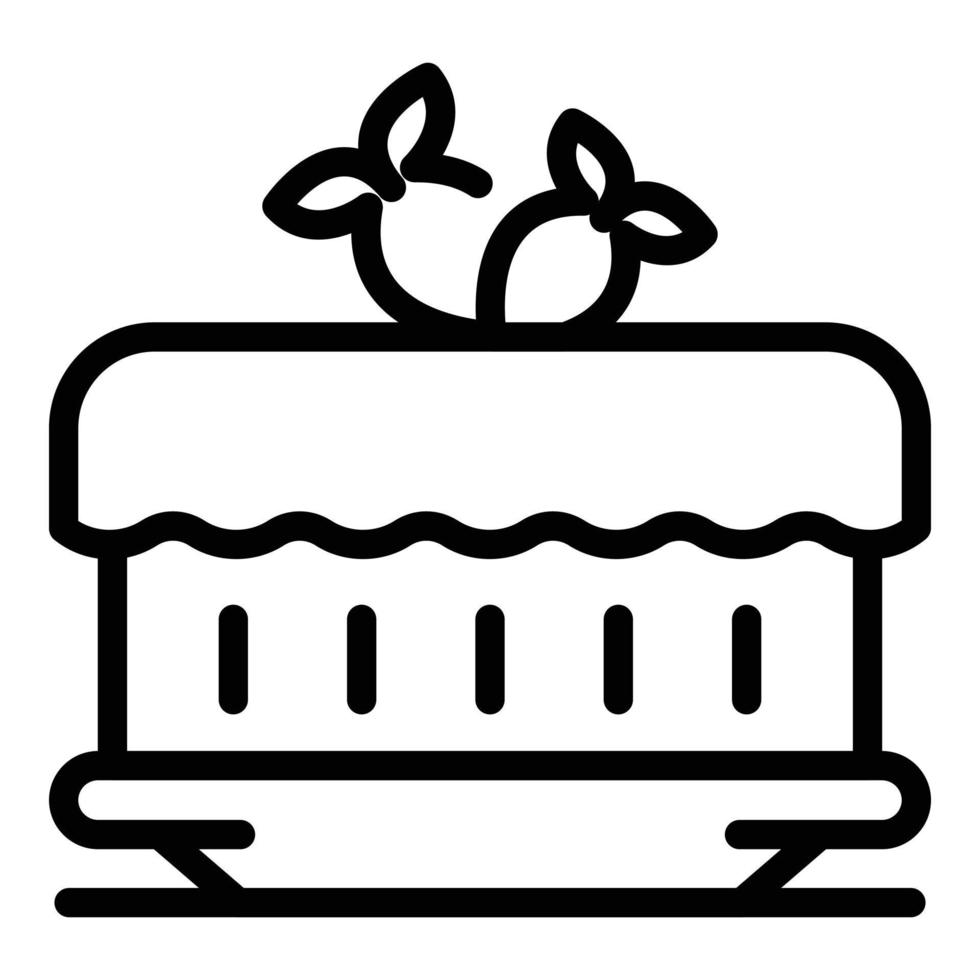 Strawberry cream cake icon, outline style vector