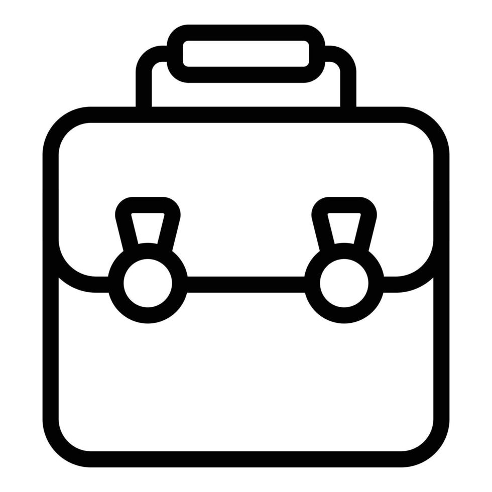 icono de bolsa de portátil de cuero, estilo de contorno vector