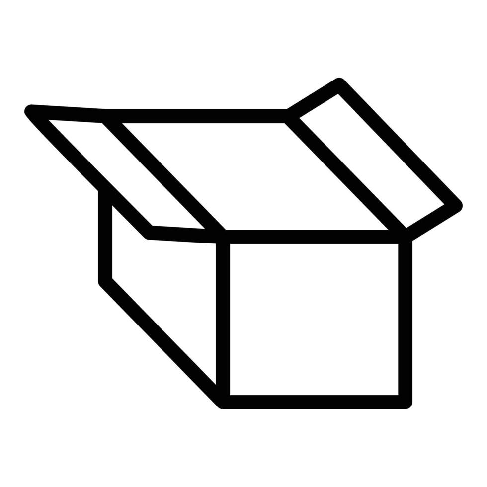 icono de caja de producto, estilo de esquema vector