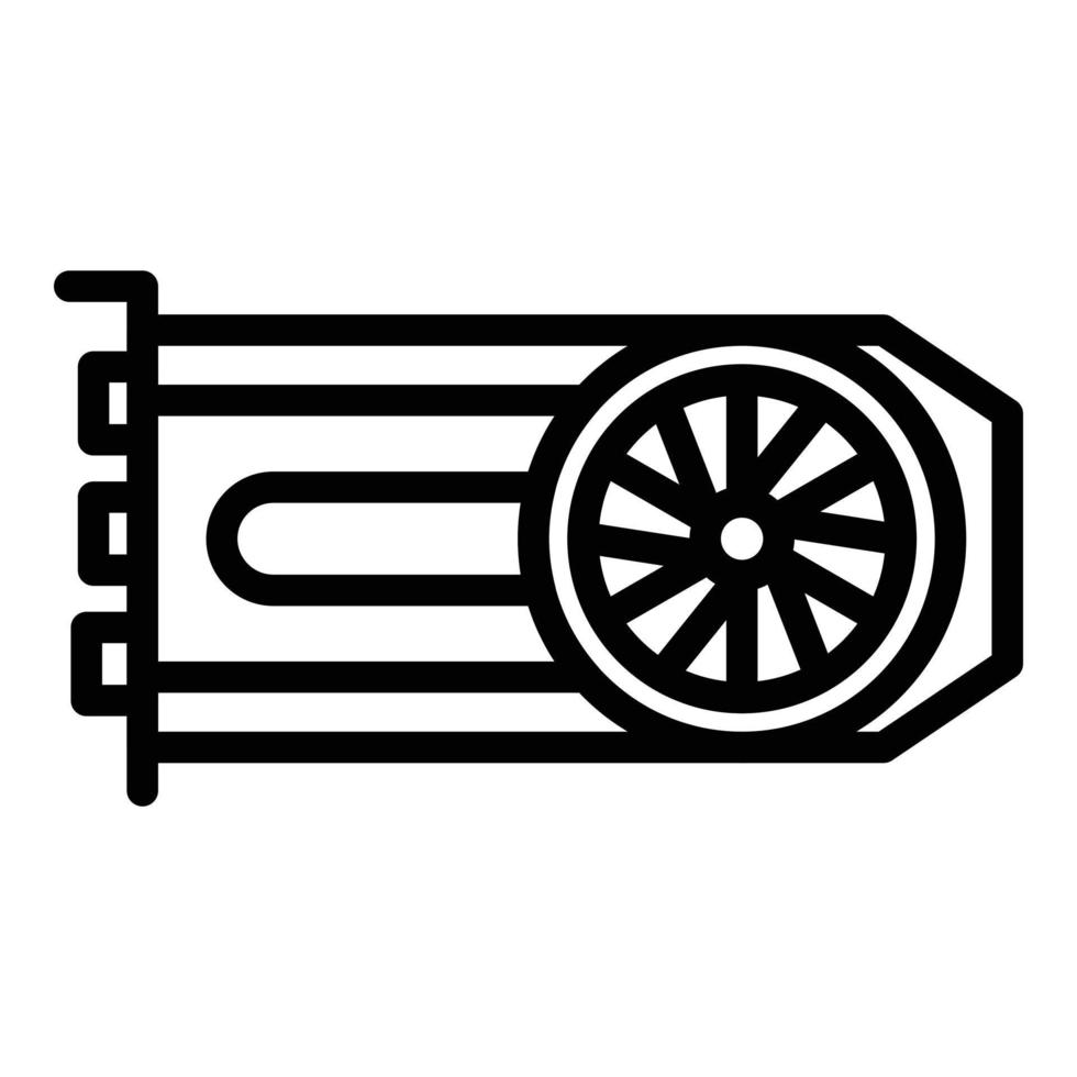 Computer graphic card icon, outline style vector