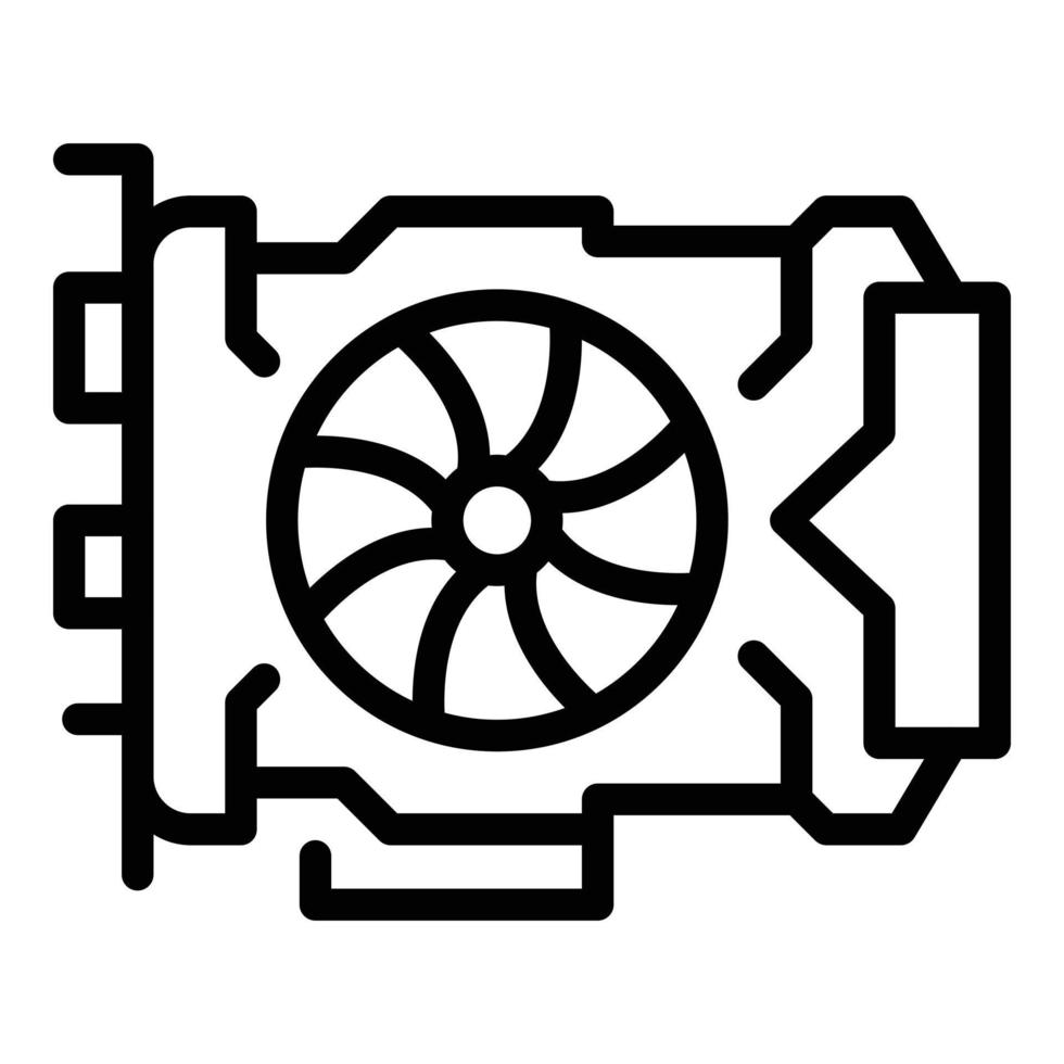 Pc video card icon, outline style vector