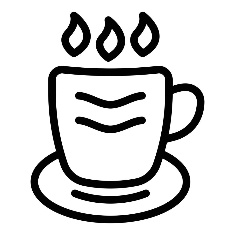 Cafe mug icon, outline style vector