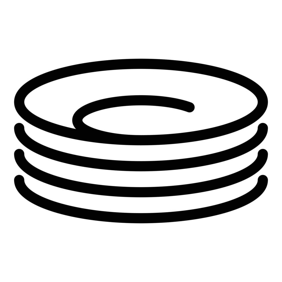 Food plate icon, outline style vector