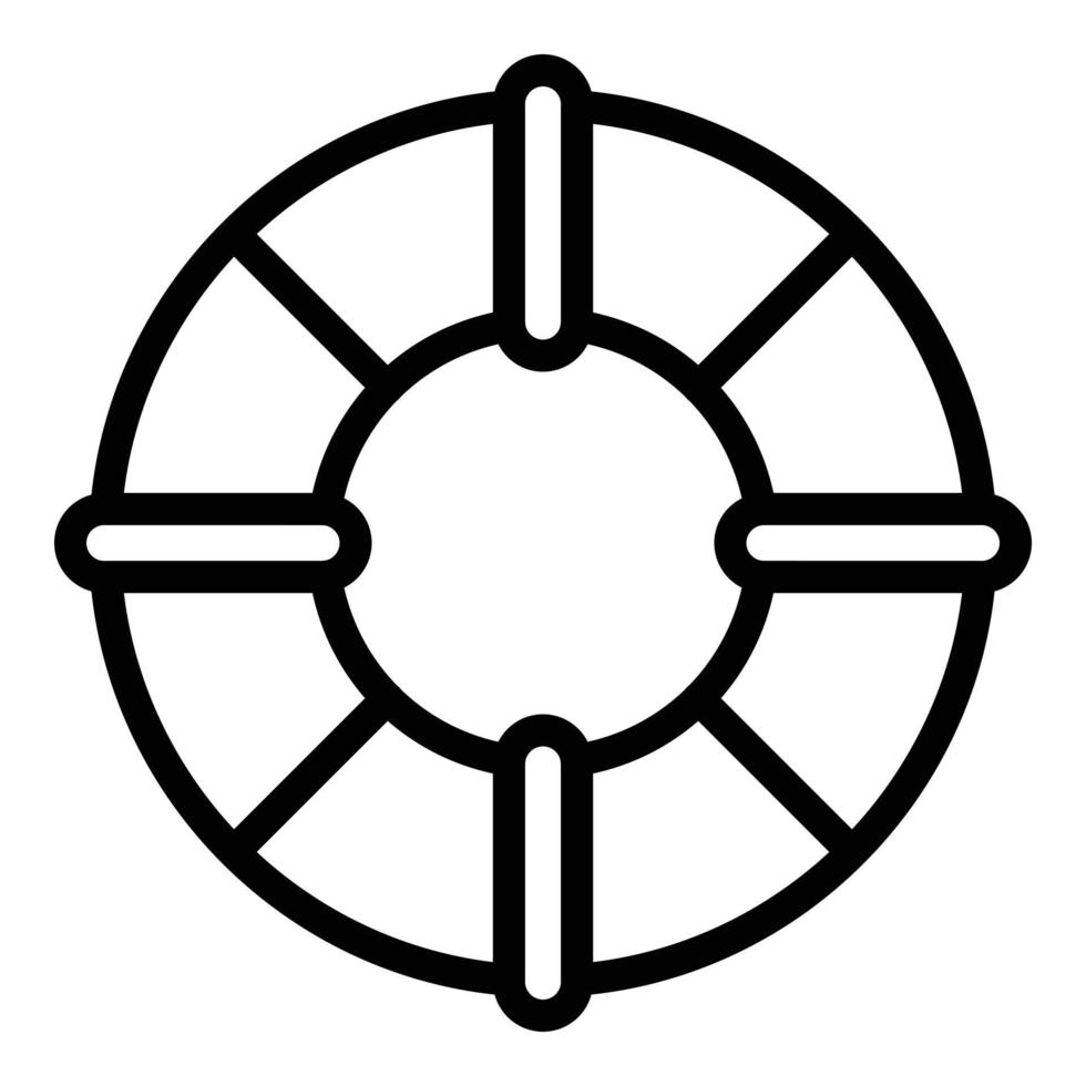 icono de salvavidas de barco, estilo de contorno vector
