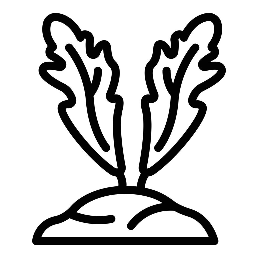 Ground arugula icon, outline style vector