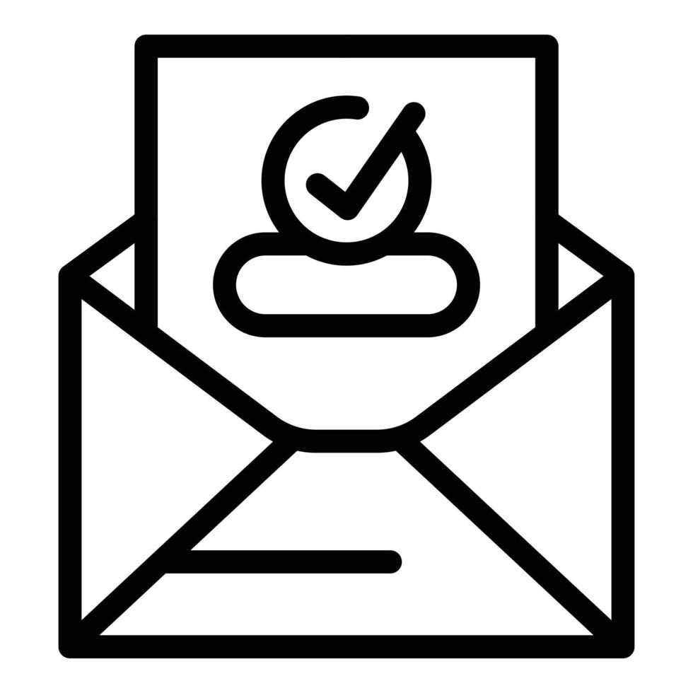 Mail letter subscription icon, outline style vector