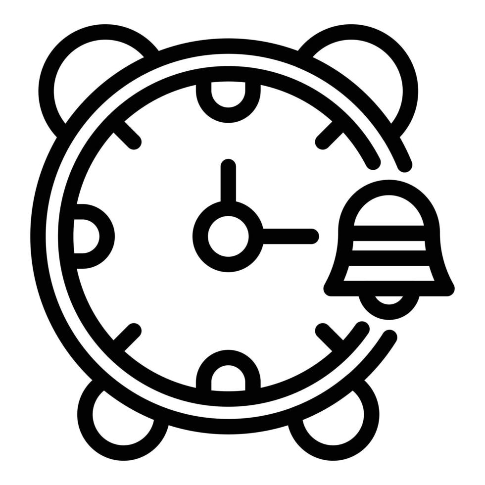 Alarm clock icon, outline style vector