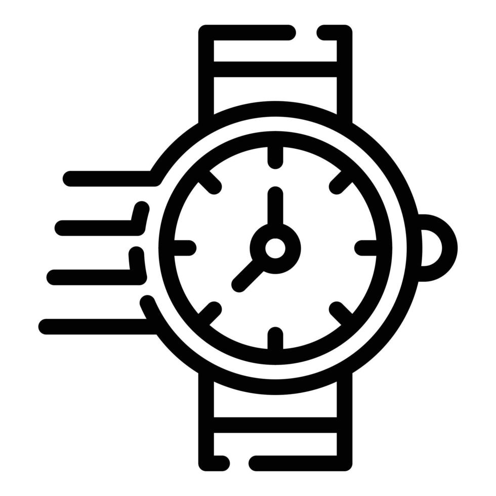 Hand watch timer icon, outline style vector