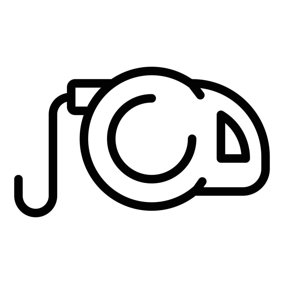 Retractable cord leash icon, outline style vector