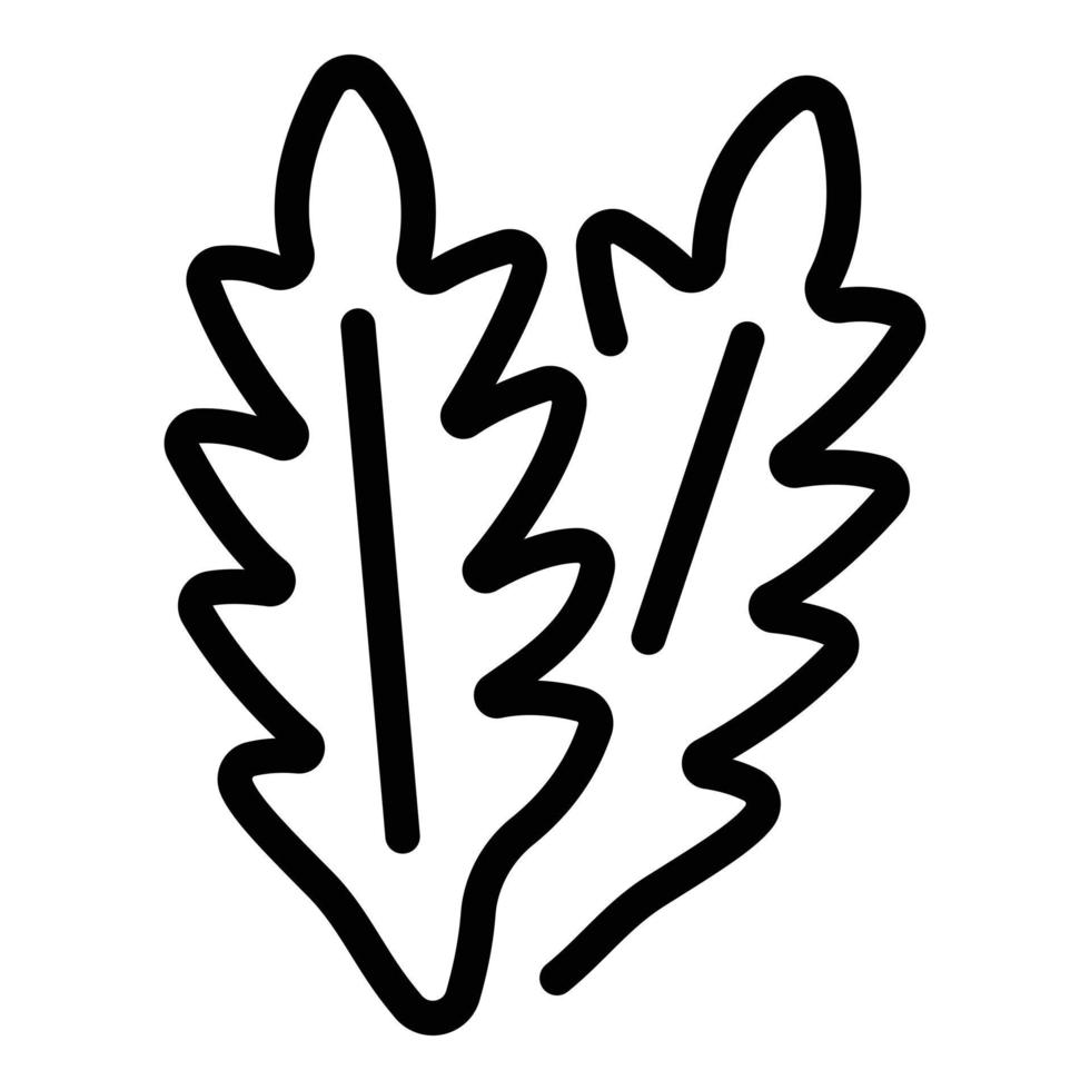 icono de rúcula vegetal, estilo de esquema vector