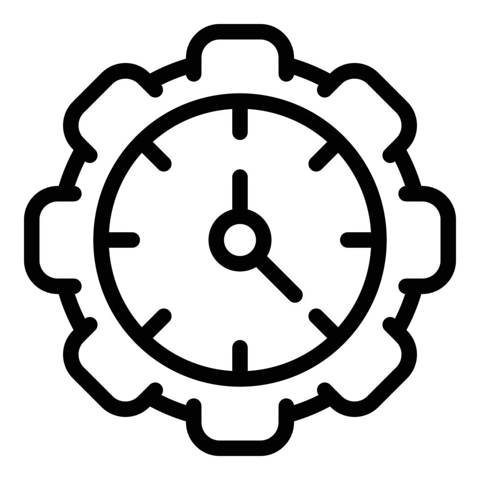 Gear wheel stopwatch icon, outline style vector