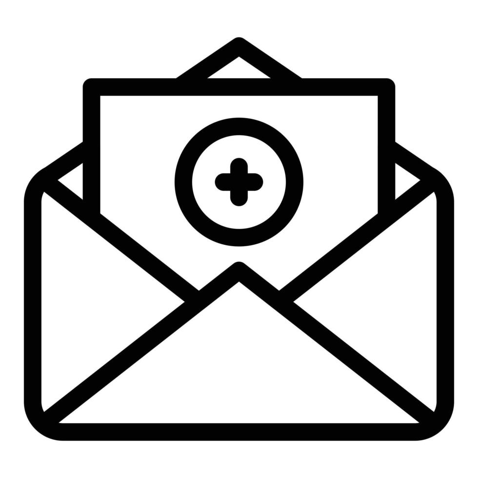 Add letter envelope icon, outline style vector
