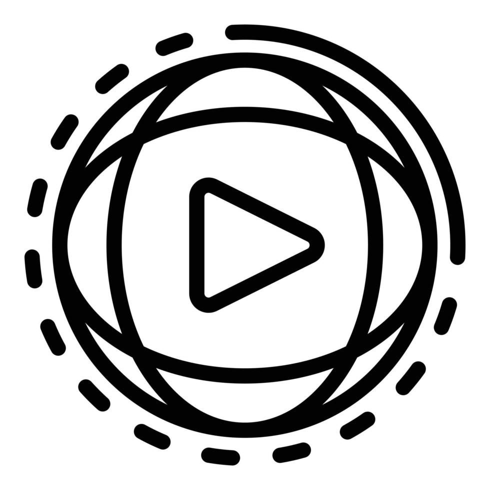 Global video stream icon, outline style vector