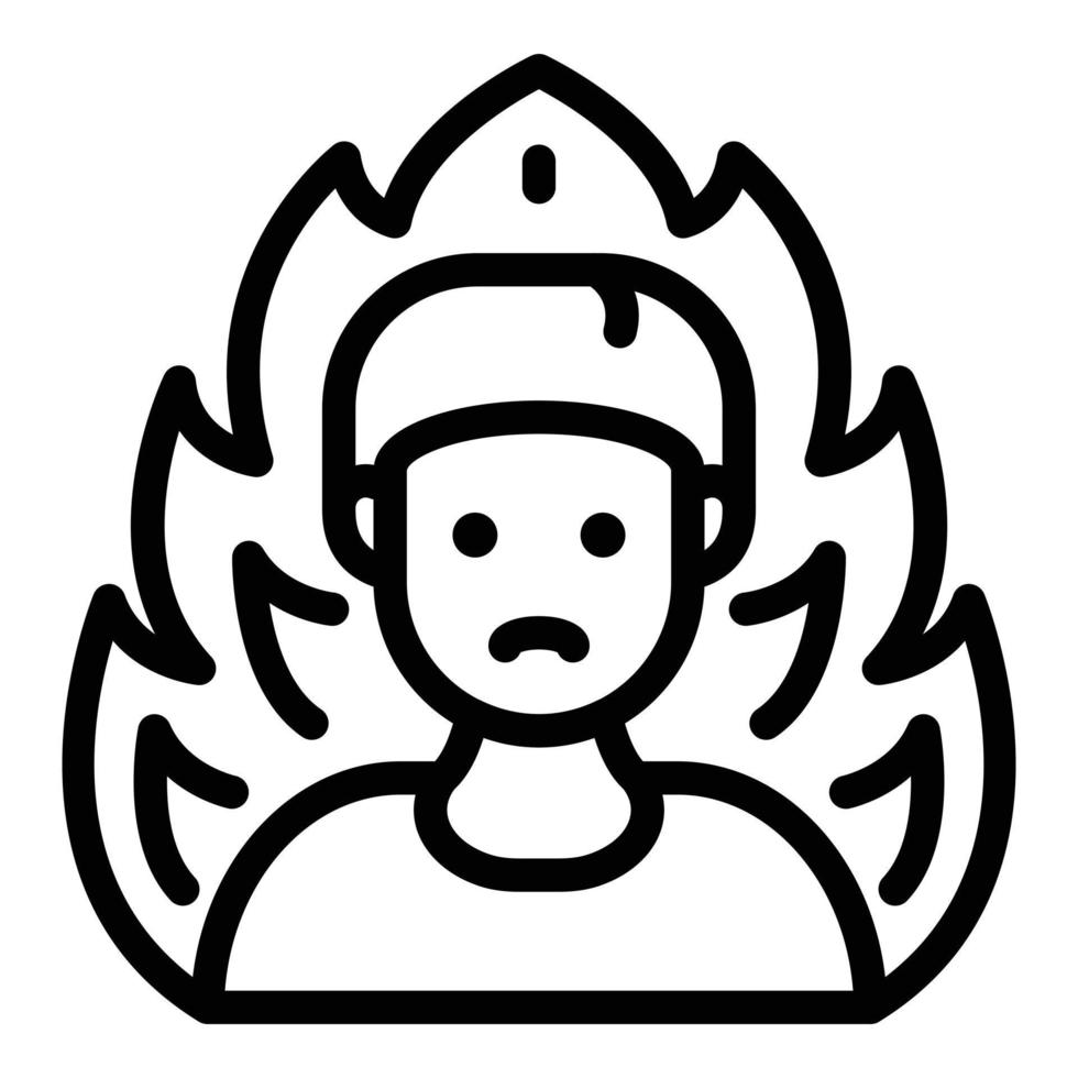 Fireman product review icon, outline style vector