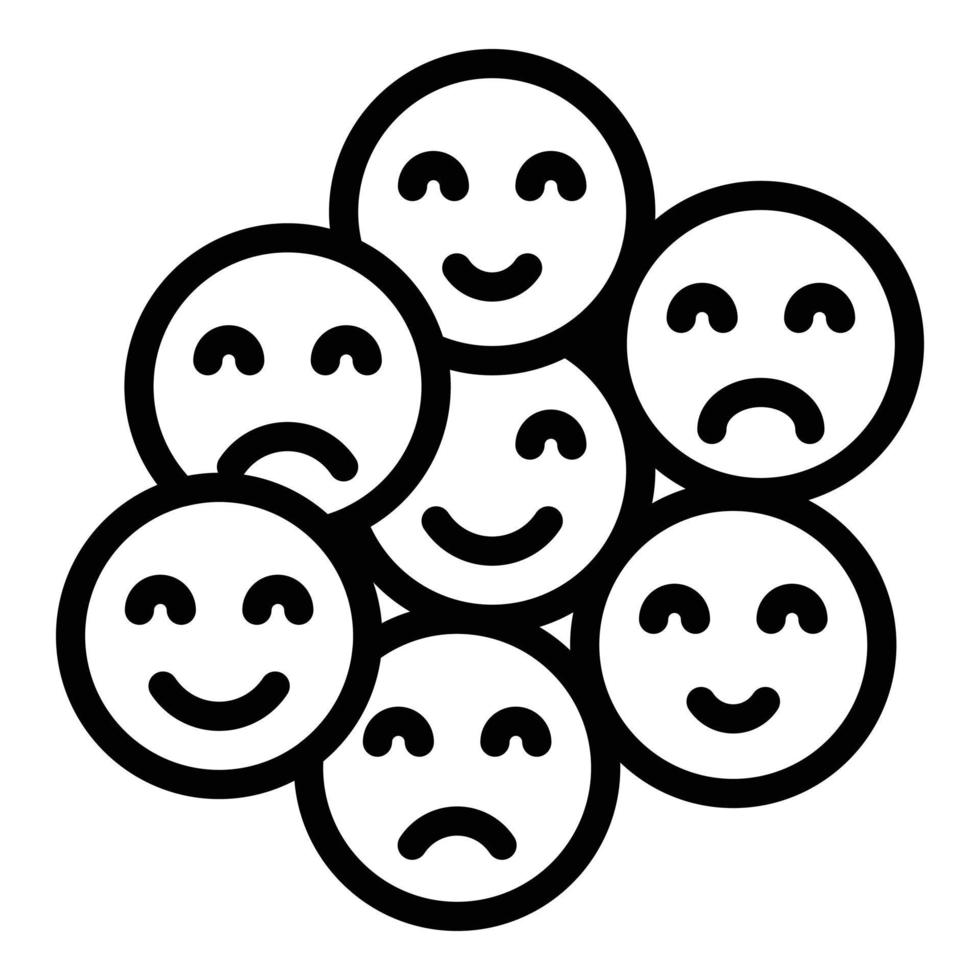 Emoji product review icon, outline style vector