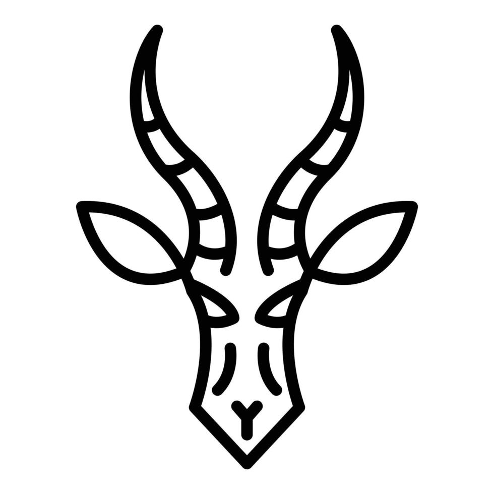 icono de gacela animal, estilo de contorno vector