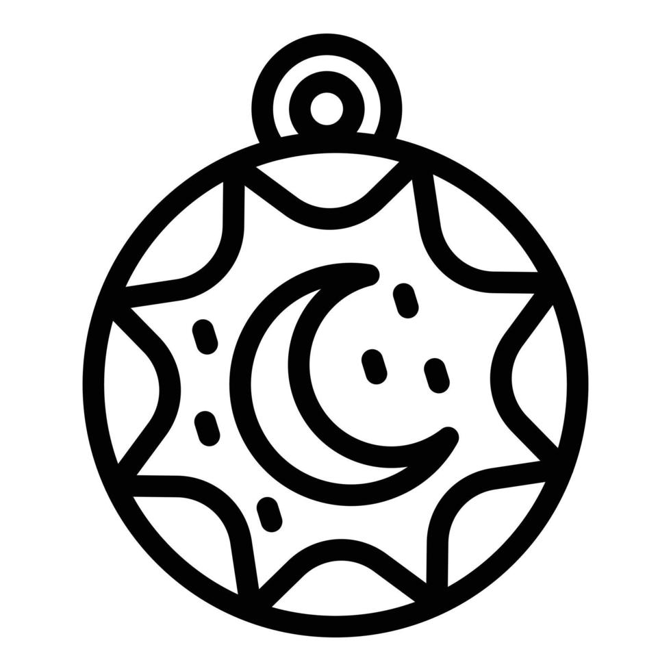 New moon amulet icon, outline style vector