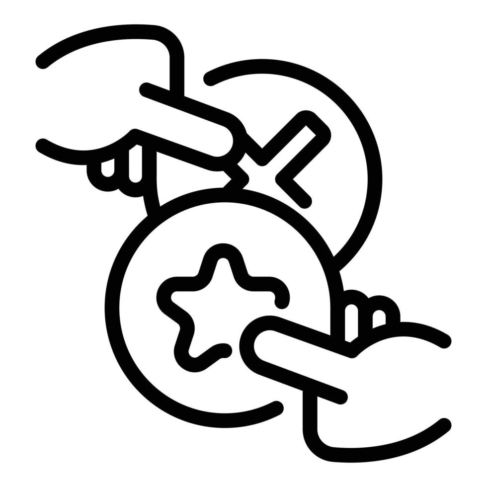 Exchange product review icon, outline style vector