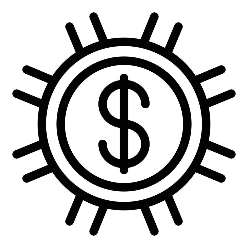 icono de solicitud de moneda en dólares, estilo de contorno vector