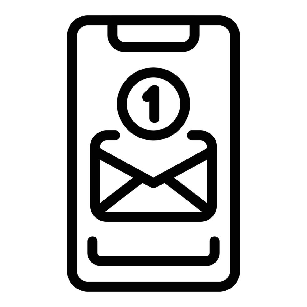 New mail inbox icon, outline style vector