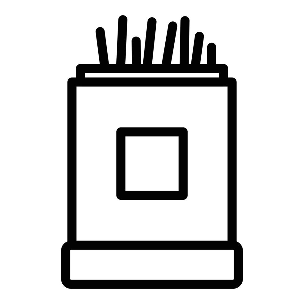 icono de caja de restaurante de palillos de dientes, estilo de esquema vector