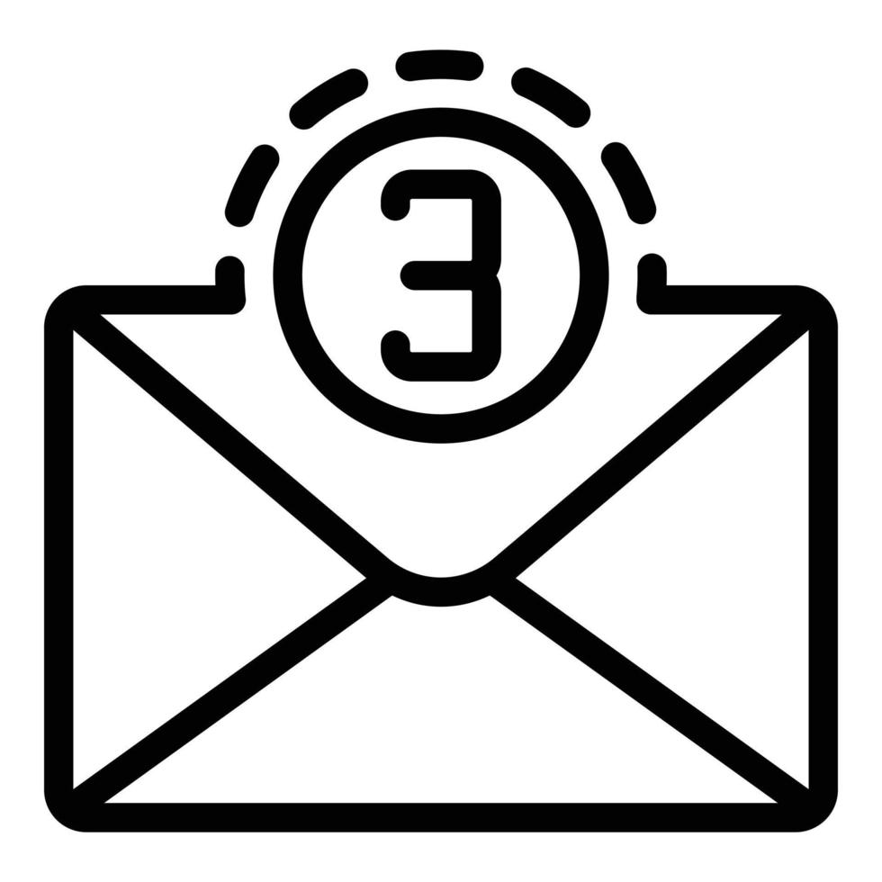 icono de bandeja de entrada de correo completo, estilo de esquema vector