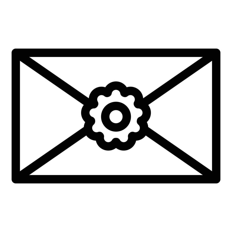 Stamp envelope icon, outline style vector