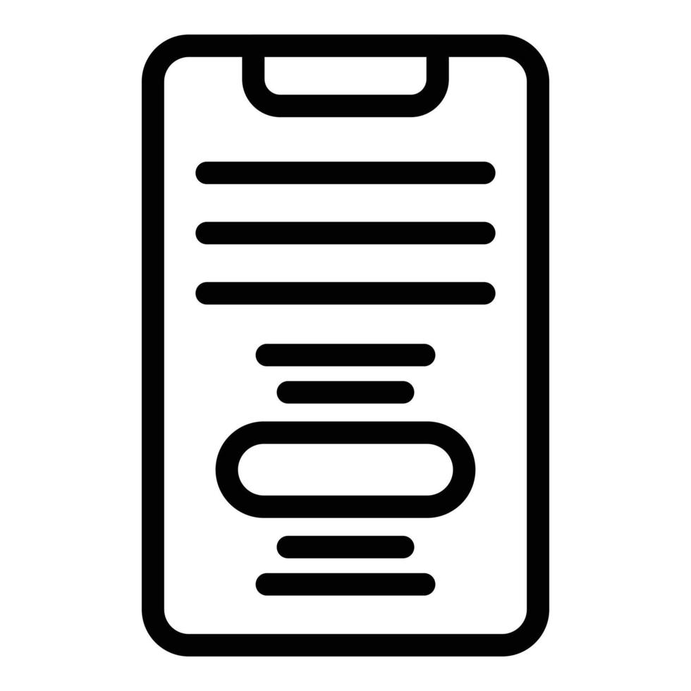 Smartphone text request icon, outline style vector