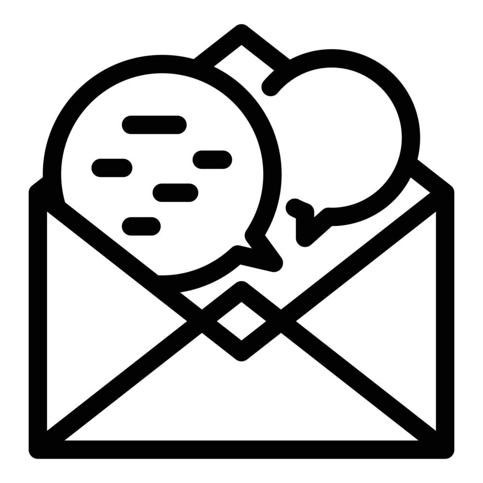 Conversation envelope icon, outline style vector