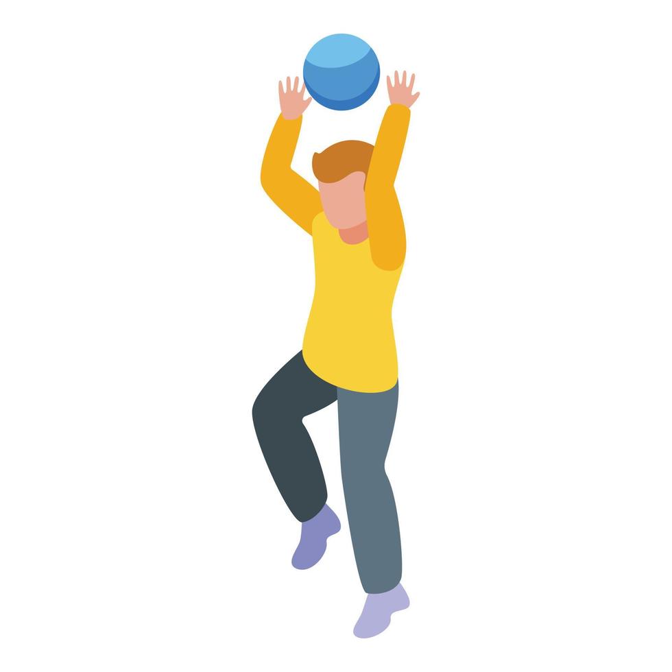 Hyperactivity ball play icon, isometric style vector