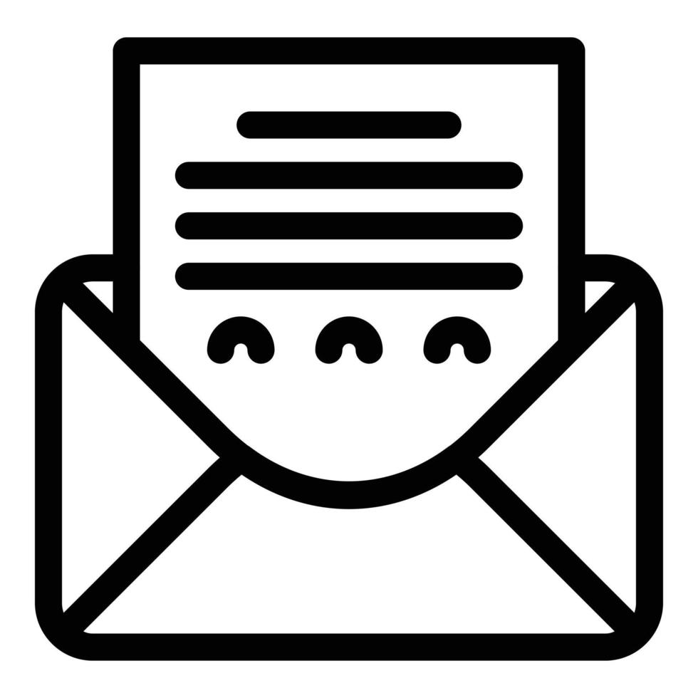 Writing envelope icon, outline style vector