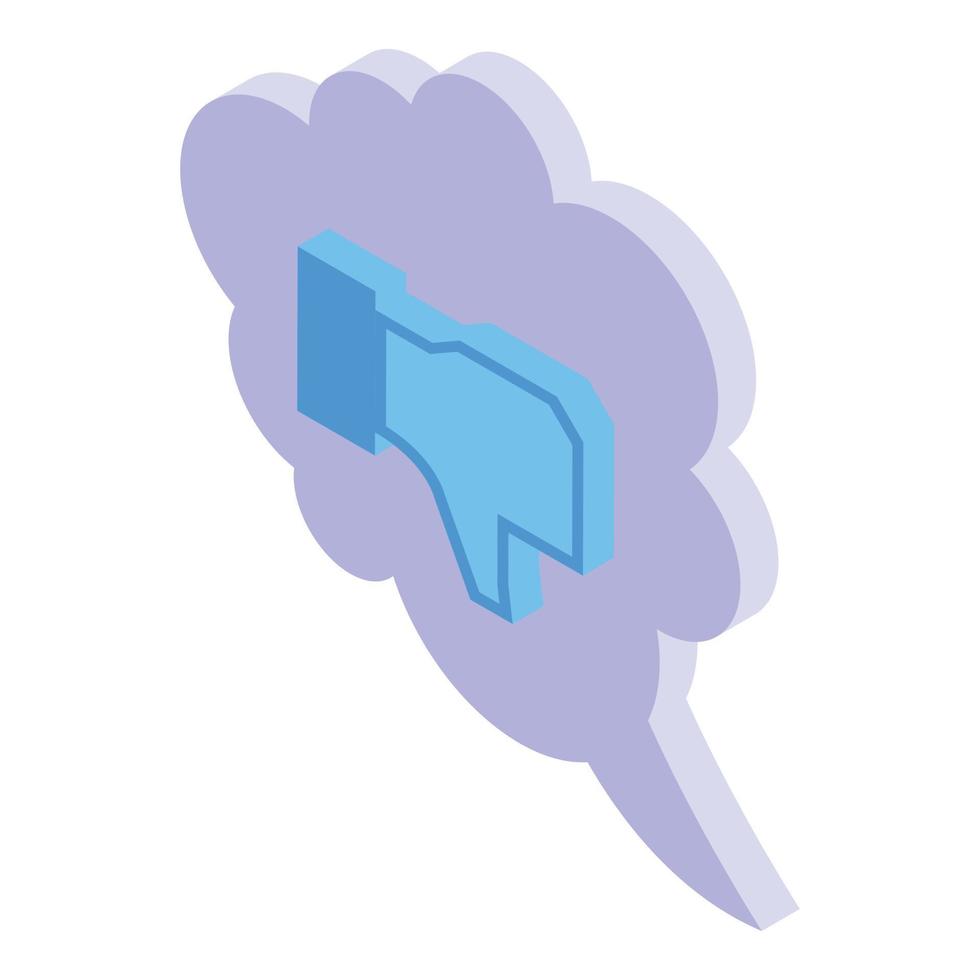 Dislike chat icon, isometric style vector