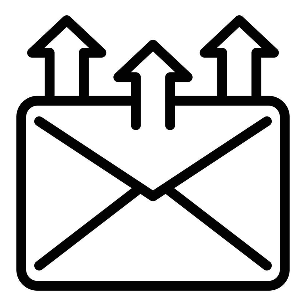 Send mail request icon, outline style vector