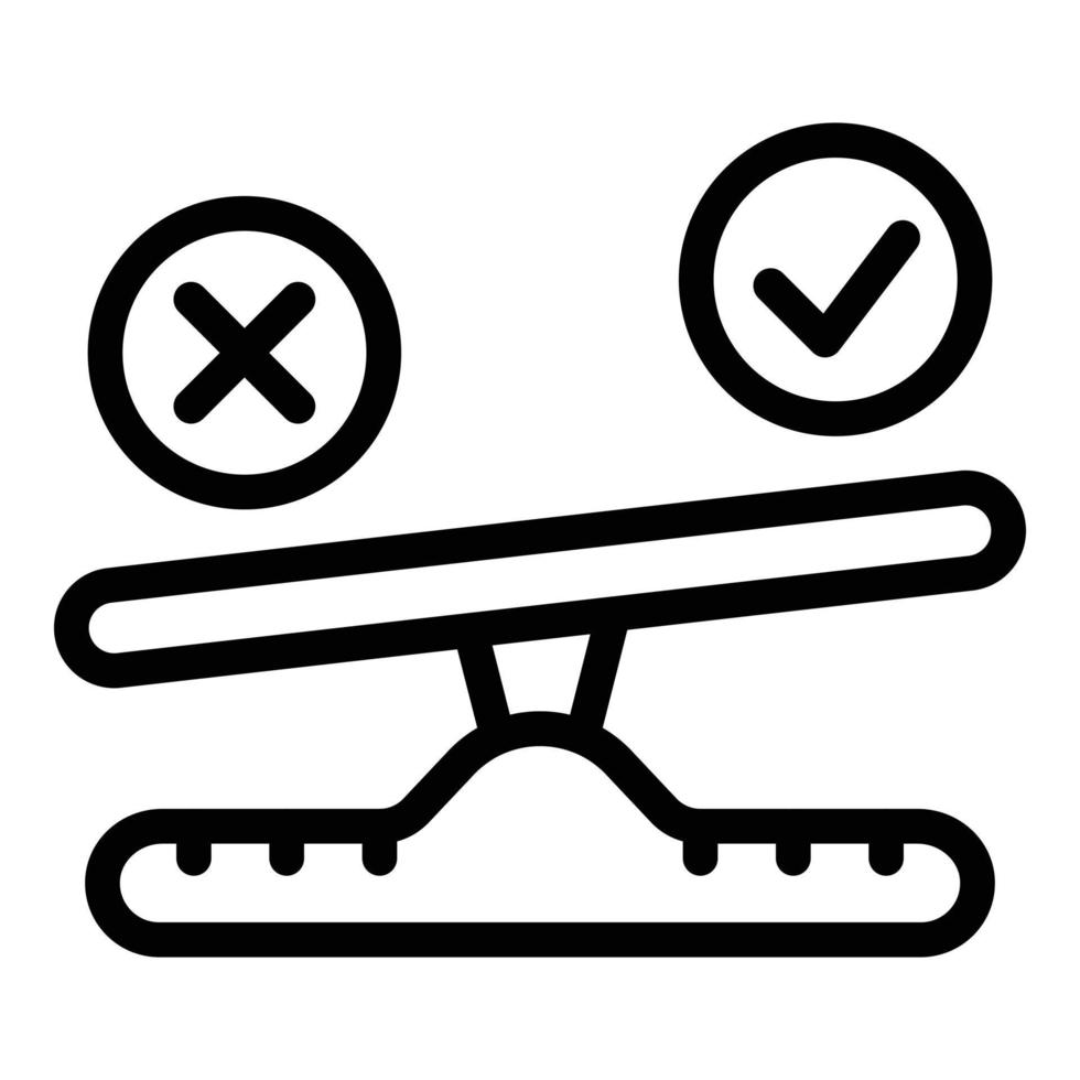 Rejected scales comparison icon, outline style vector