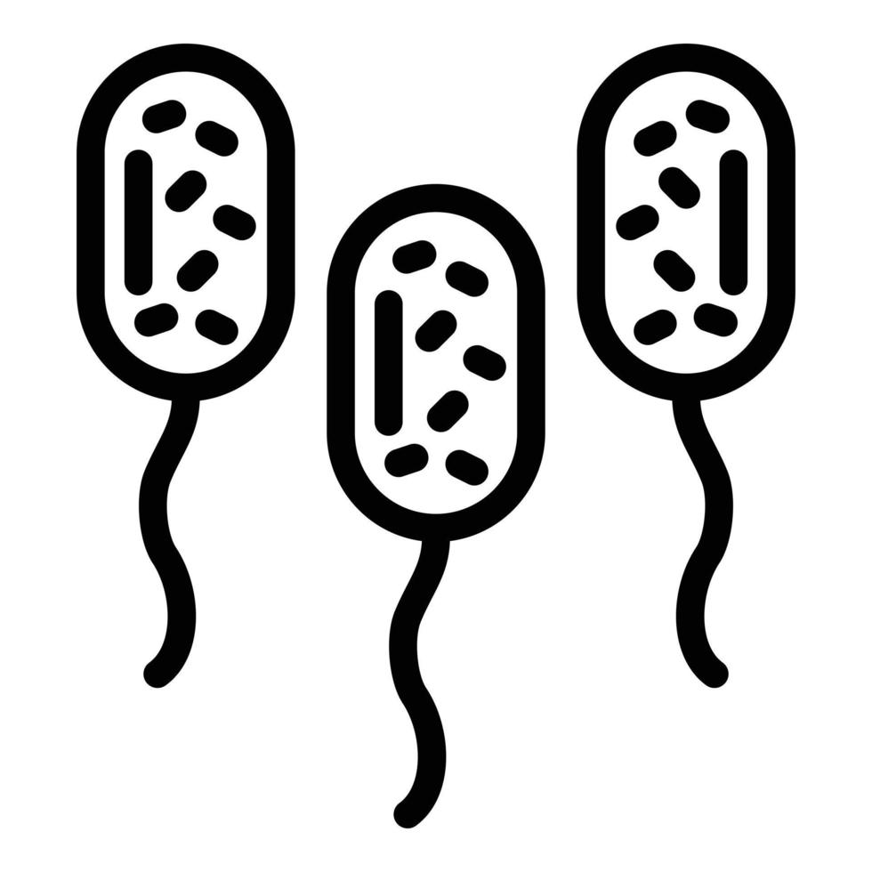 icono de microorganismos probióticos, estilo de esquema vector