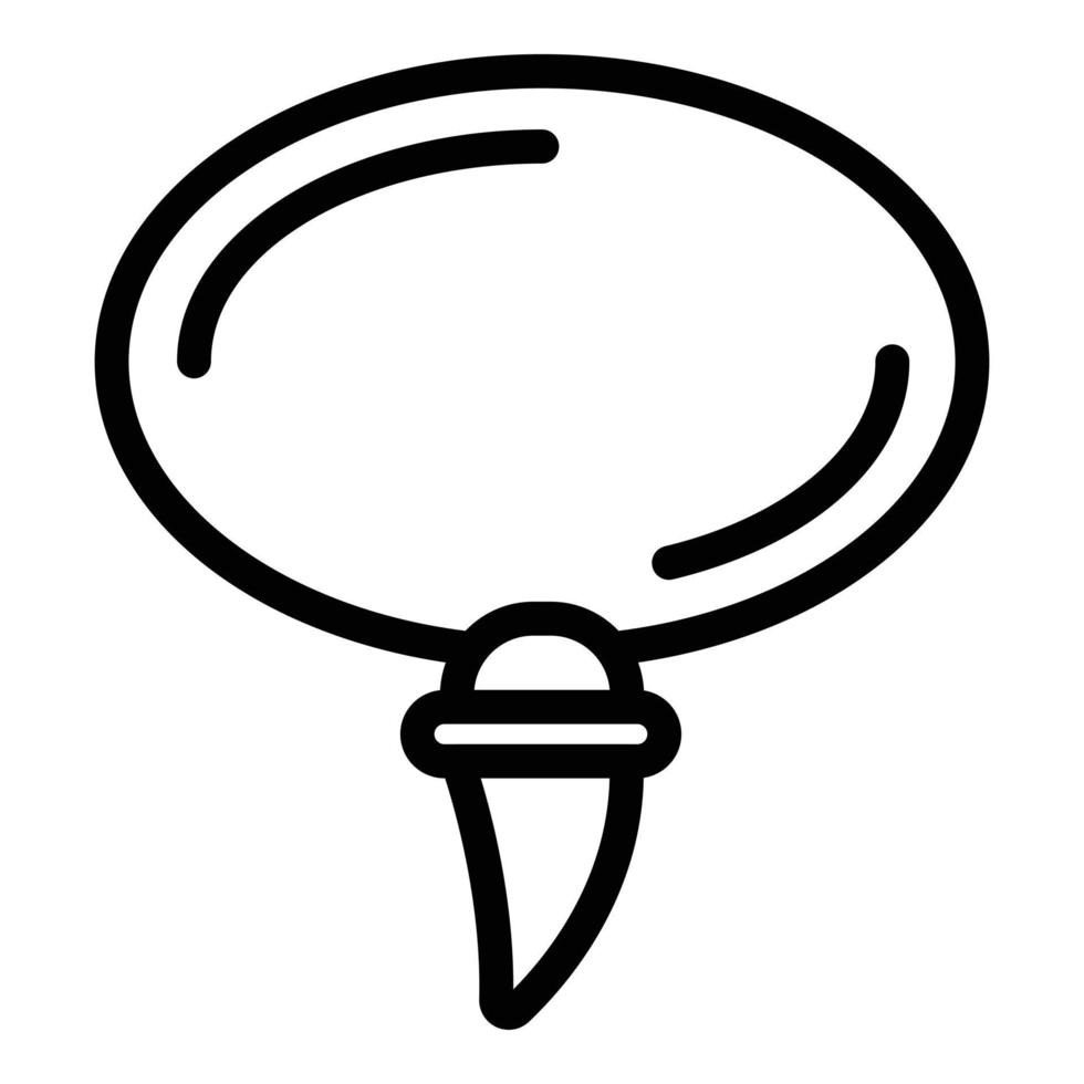 icono de amuleto de diente animal, estilo de esquema vector