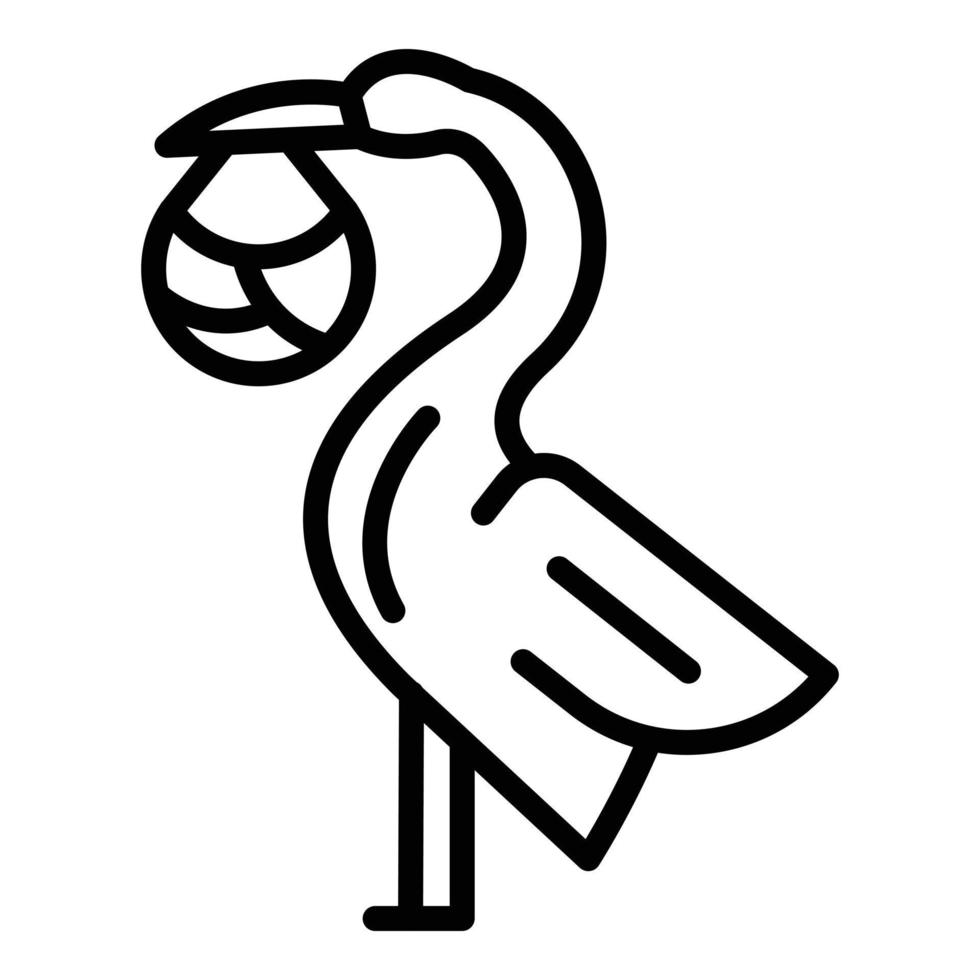 Stork icon, outline style vector