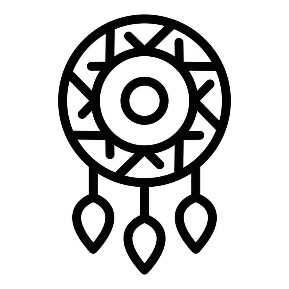 Dream catcher amulet icon, outline style vector