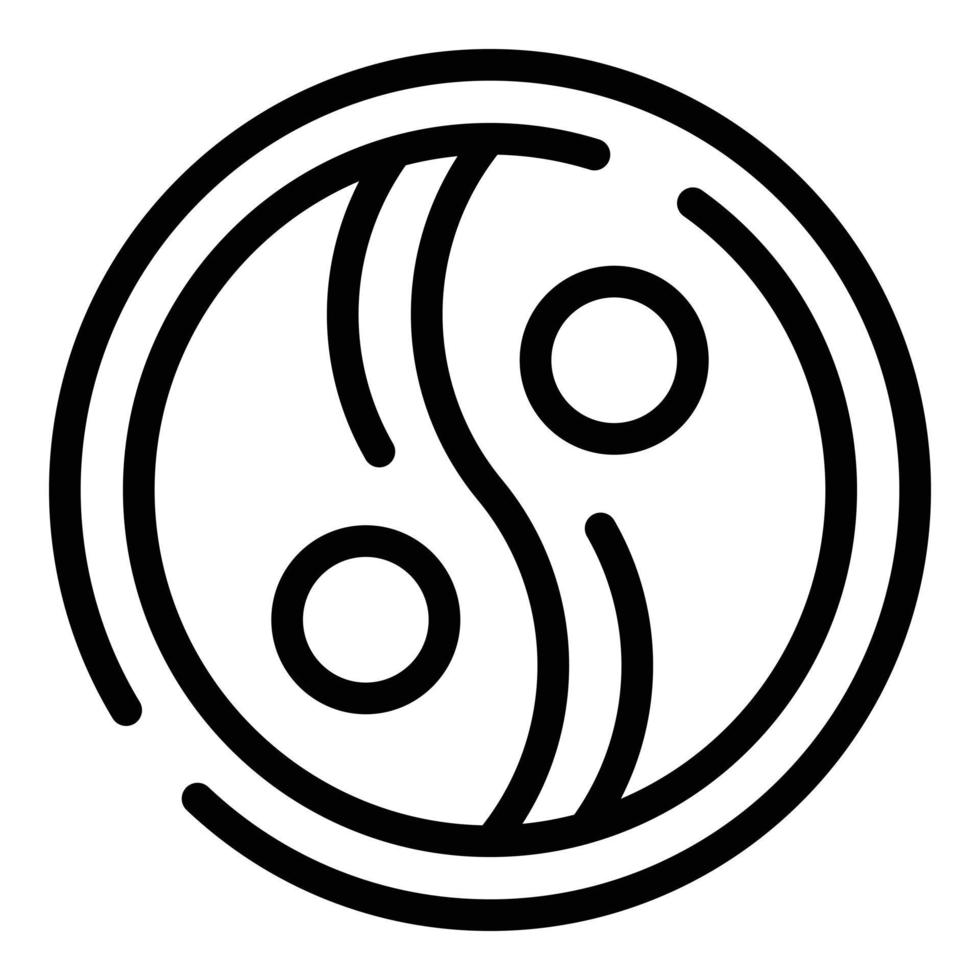 Ying yang amulet icon, outline style vector