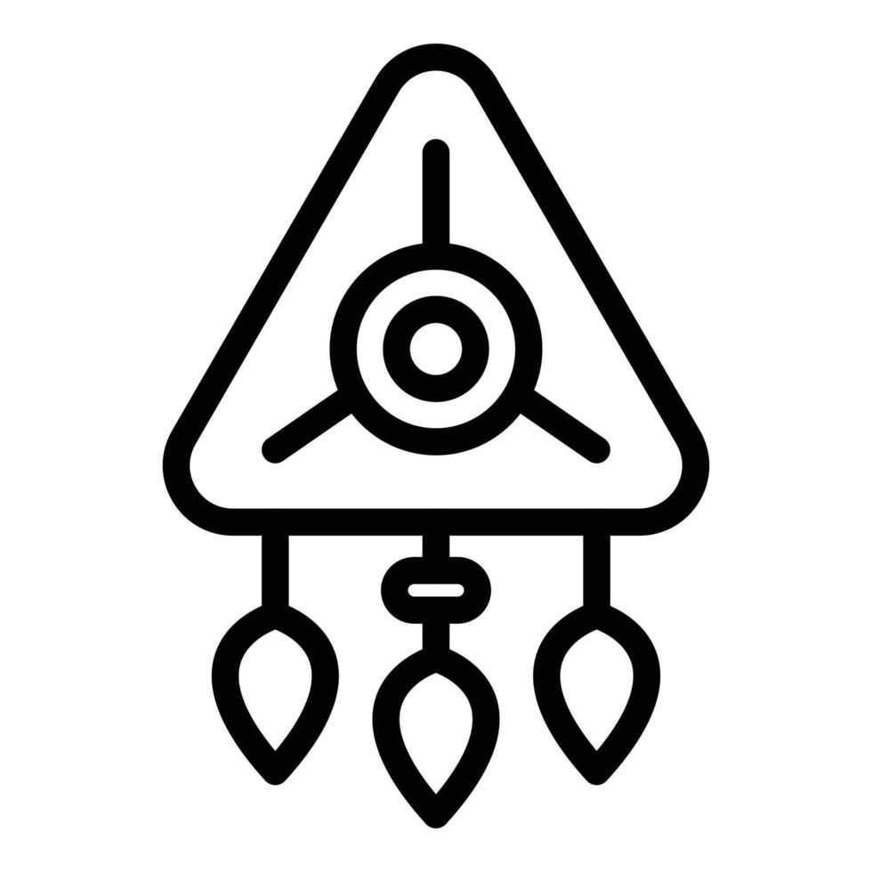 Triangle amulet icon, outline style vector